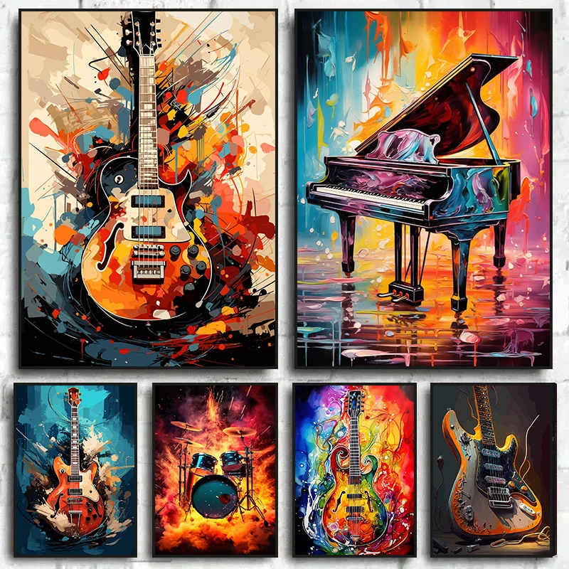 Musical Instrument Kit - Abstrakcyjne Kolorowe Sztuka Muzyczna Instrumenty Perkusja