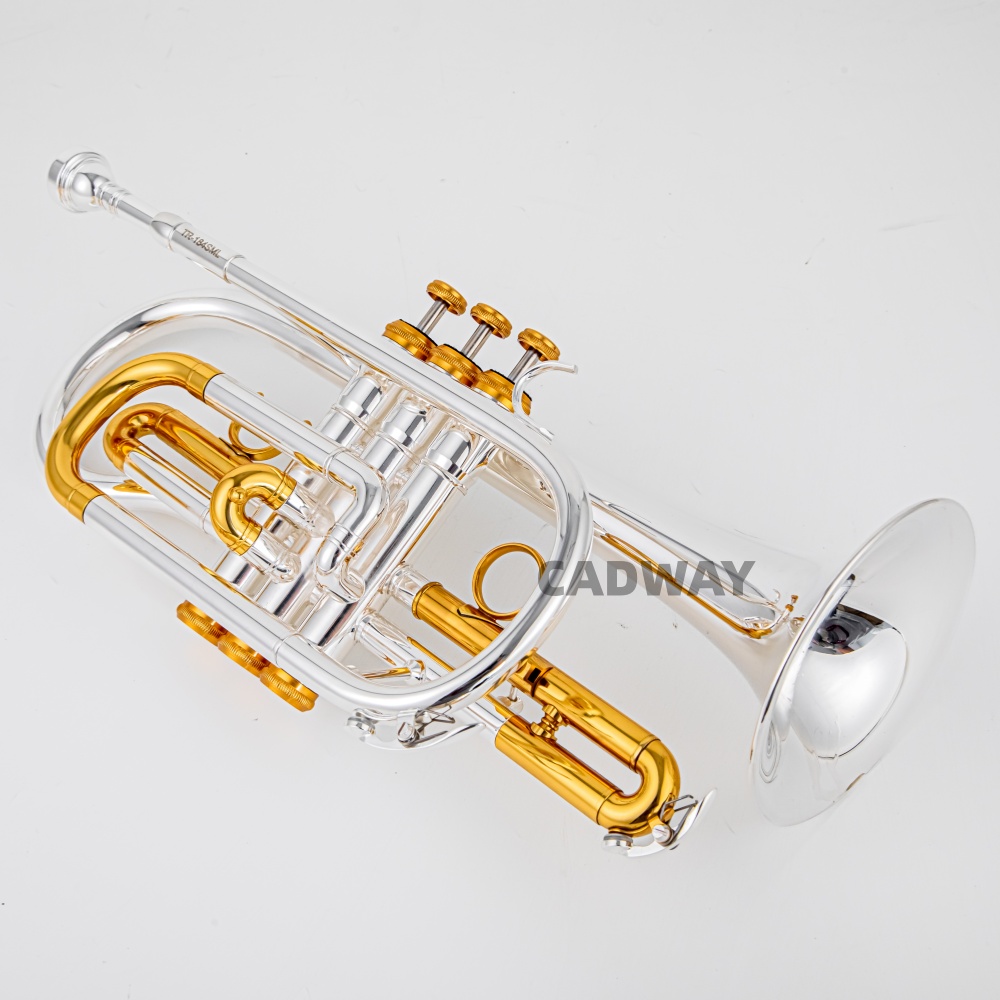 Musical Instrument Cornet - Kornet BACH wysokiej jakości, posrebrzany i