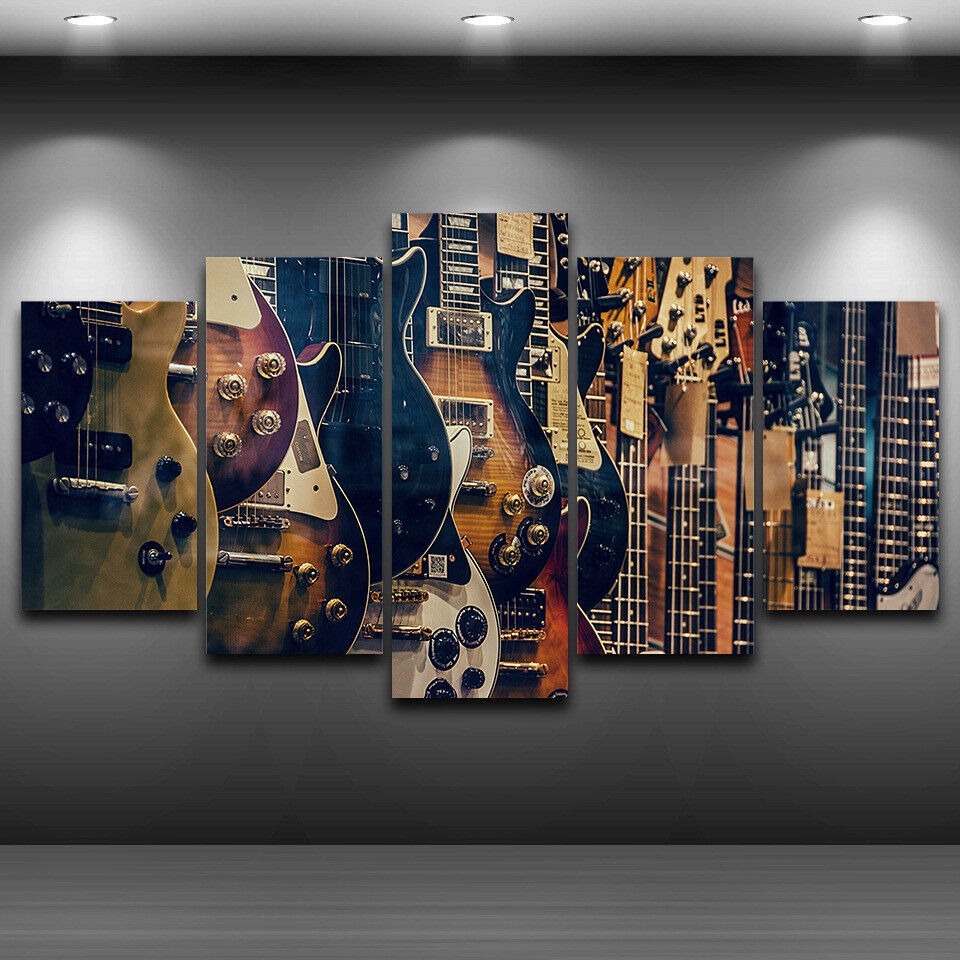 Musical Instrument Africa - Bez ramki płótno 5 sztuk Vintage